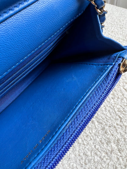 Chanel Blue Lambskin Wallet on Chain (RRP £2,930)