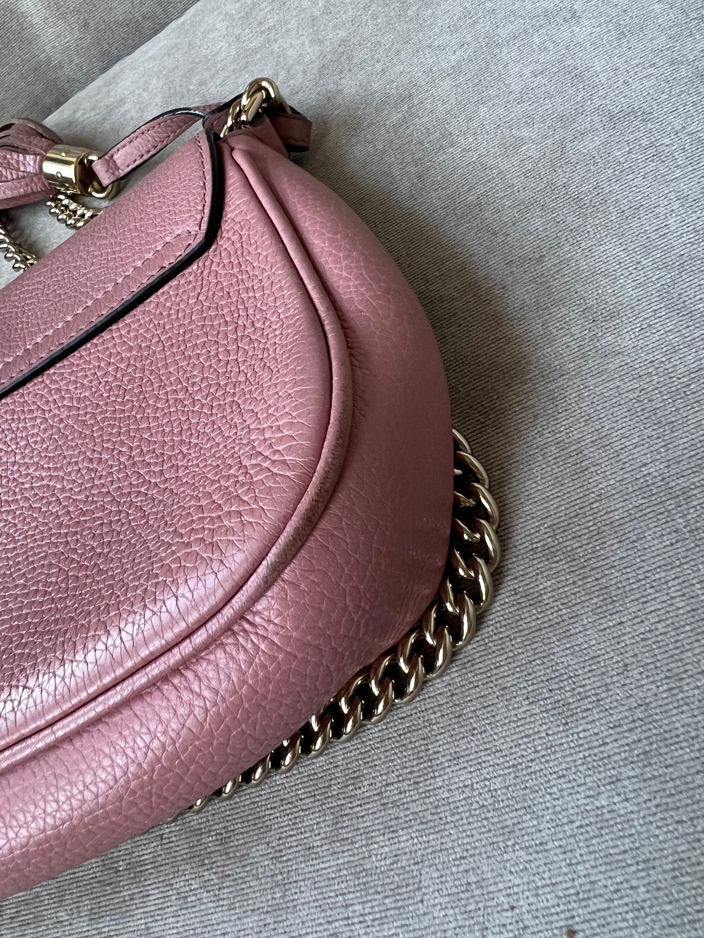 Gucci Rose Pink Soho Disco Crossbody Flap Bag (RRP £1050)