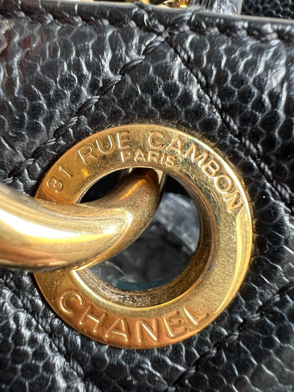 Chanel XL Black Caviar Grand Shopper Tote Gold Hardware (GST)