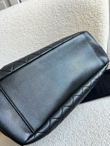 Chanel Black Caviar Grand Shopper Tote (GST) Silver Hardware