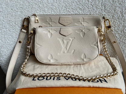 Louis Vuitton Multi Pochette Accessoires Creme Empreinte (RRP £2140)