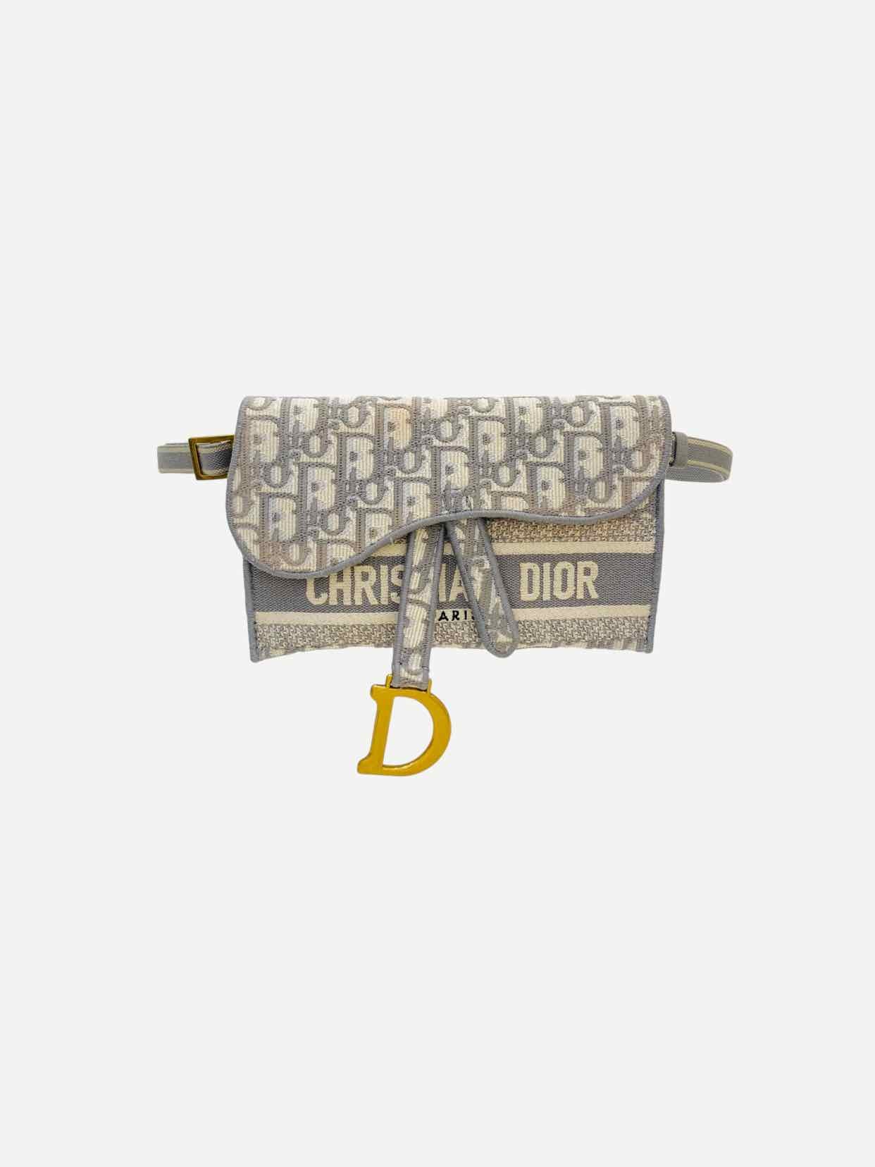 Dior Saddle Grey Oblique Belt Bag