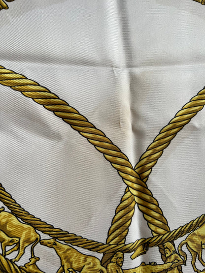 Hermès silk scarf "Les Cavaliers d'Or"