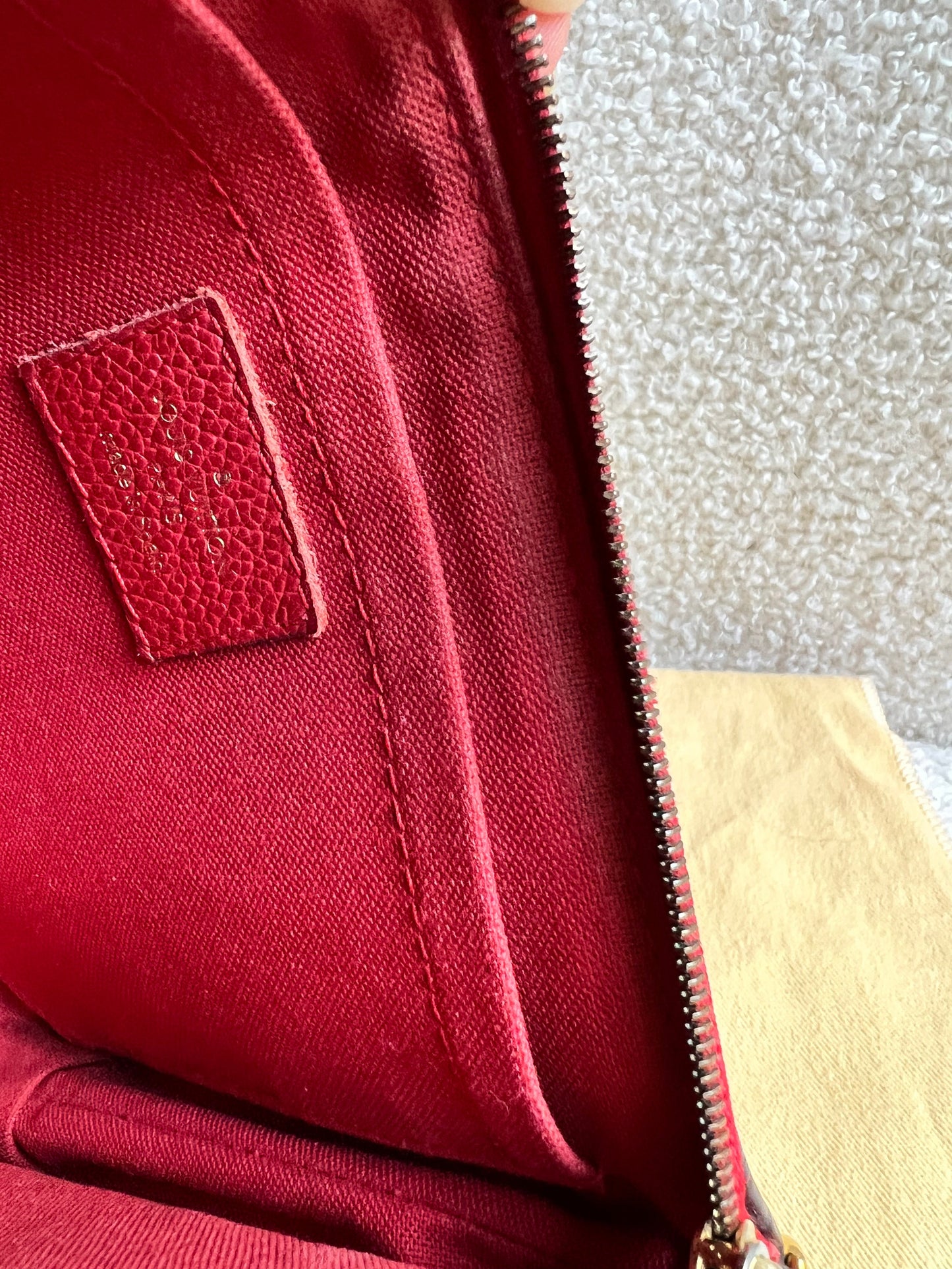 Louis Vuitton Red and Monogram Pallas Pochette