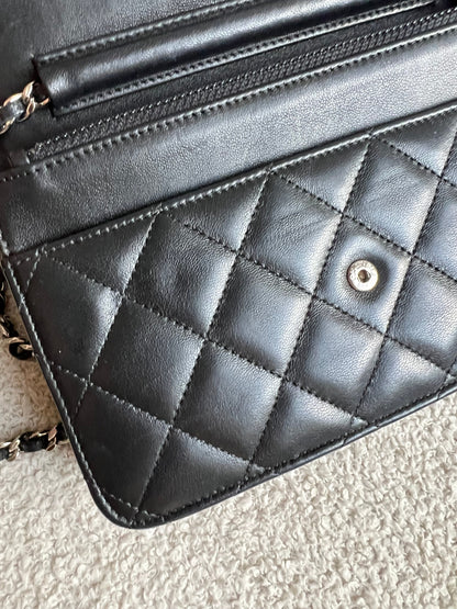 Chanel Wallet on Chain in Black Lambskin Silver Hardware (RRP £2,930)