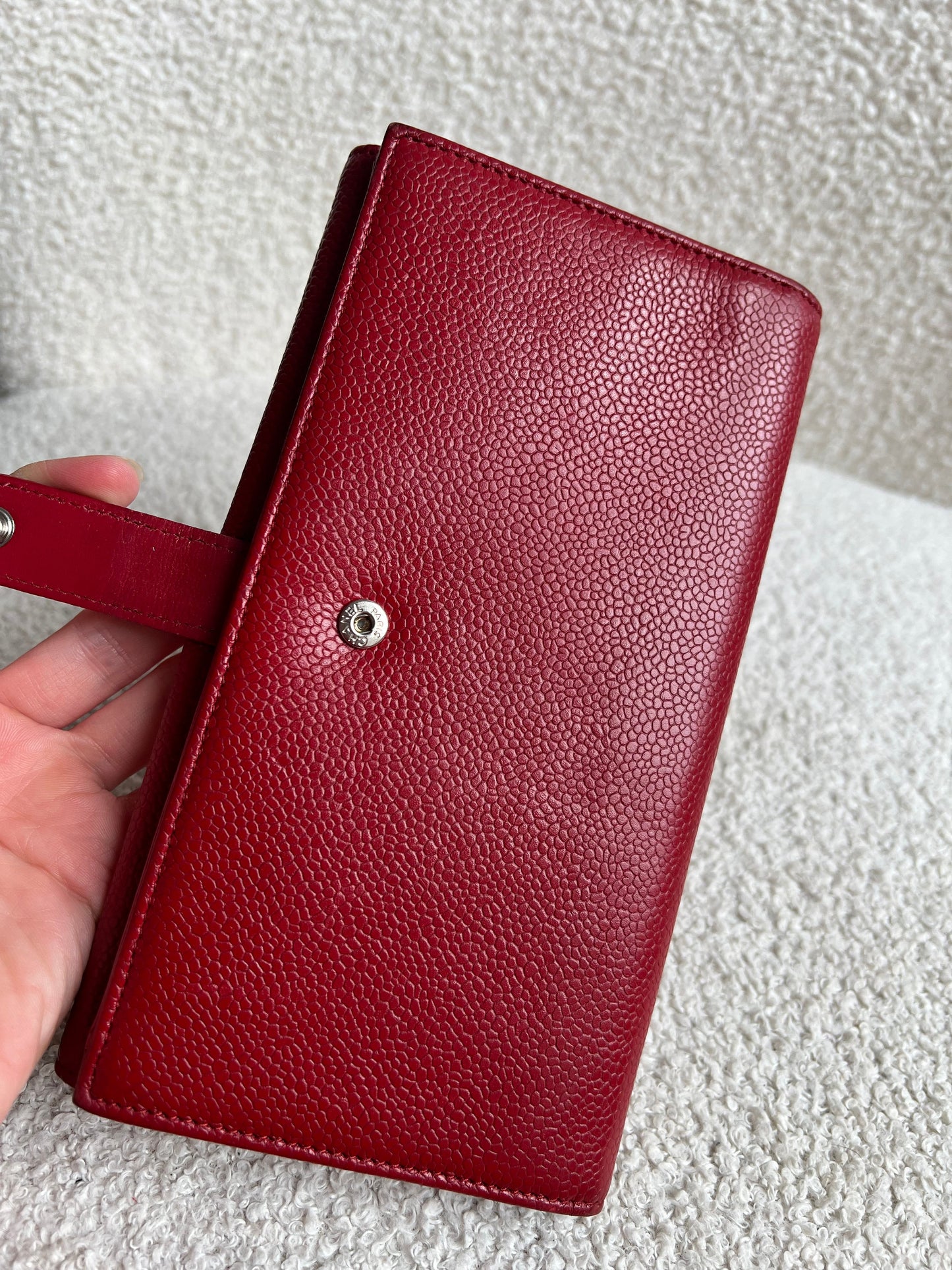 Chanel Red Caviar Timeless Large Flap Wallet