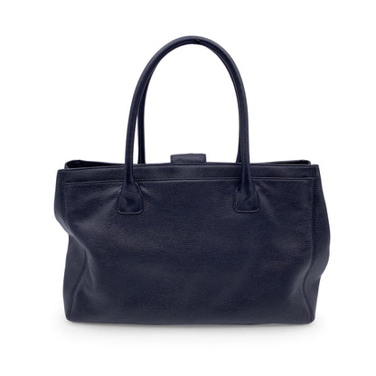 Chanel Black Pebbled Leather Executive Tote Bag Handbag 2000S