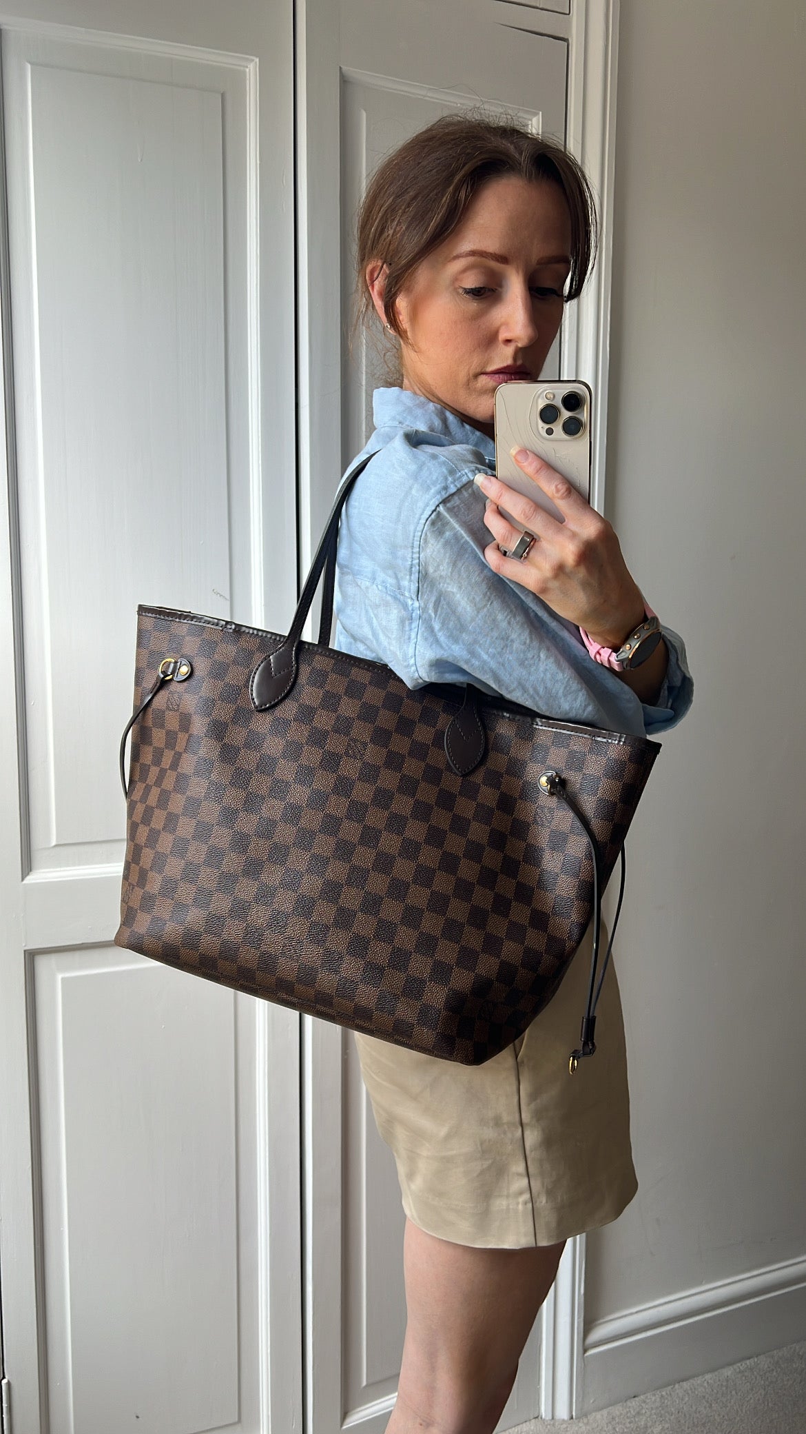Louis Vuitton Neverfull MM Damier Ebene Cherry Interior (RRP £1,430)