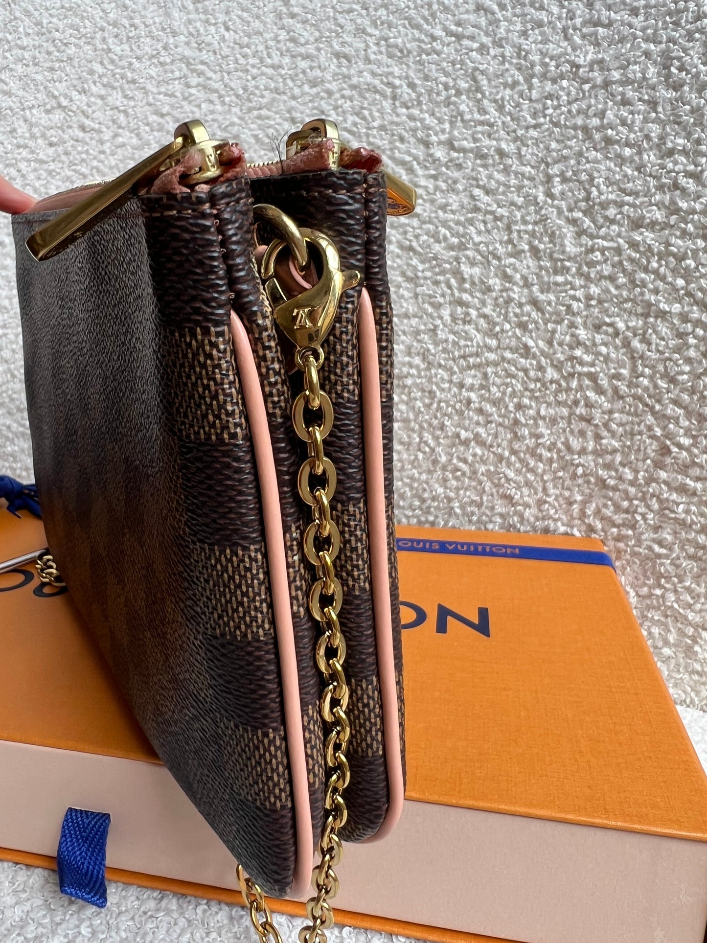 Louis Vuitton “LV” Double Pochette Damier Ebene