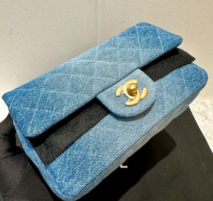 Chanel Mini Flap Quilted Blue Shoulder Bag