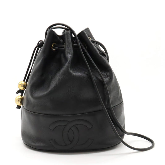 Chanel Black Lambskin Bucket Shoulder Bag
