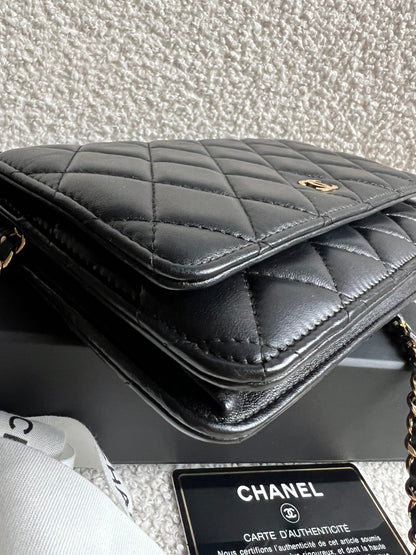 Chanel Wallet on Chain in Black Lambskin Gold Hardware (RRP £2,930)