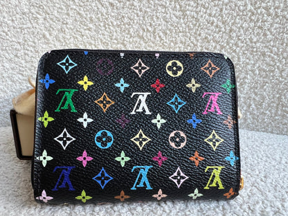 Louis Vuitton Zippy Coin Purse in Black Multicolore Monogram