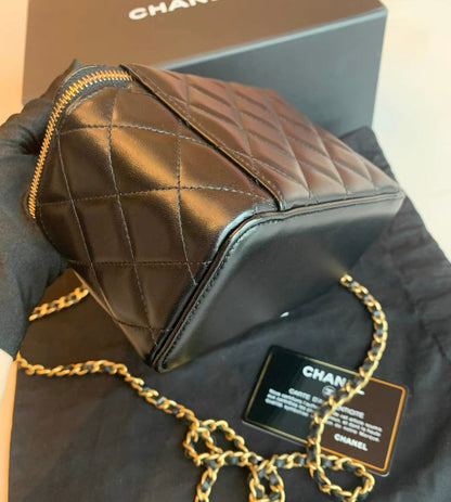 Chanel Vanity Lambskin Black Clutch