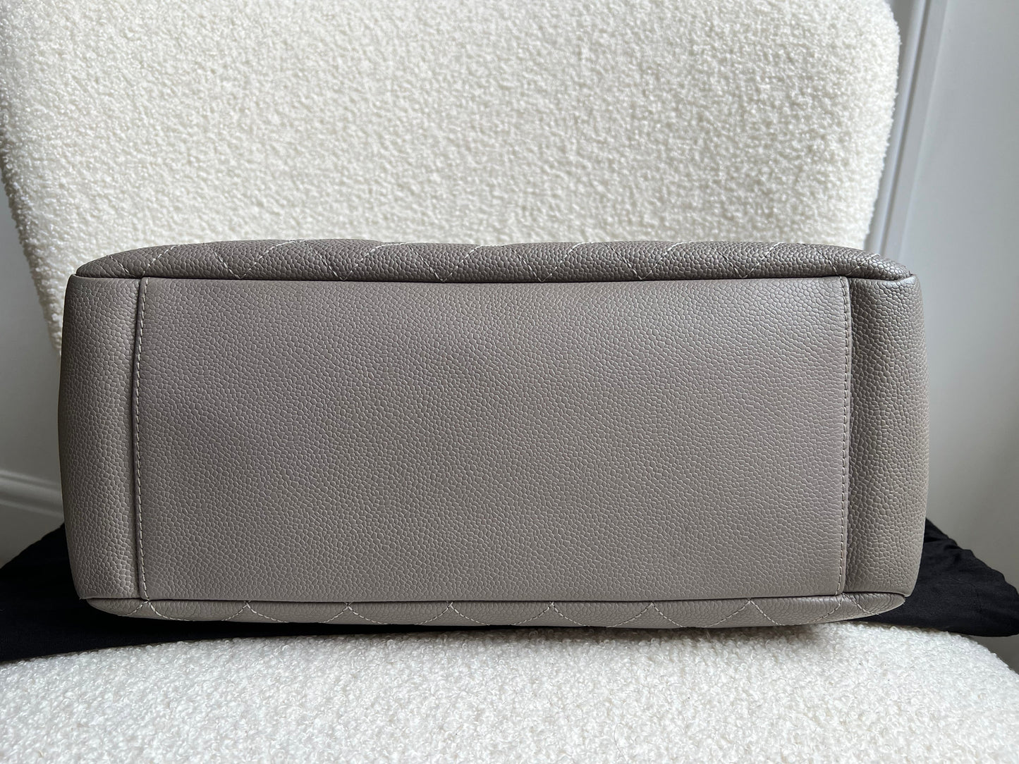 Chanel Grey Caviar Grand Shopper Tote (GST) Silver Hardware