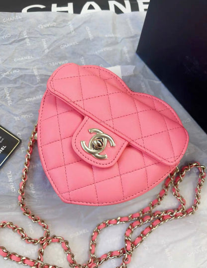 Chanel 22S Pink Small Heart Bag