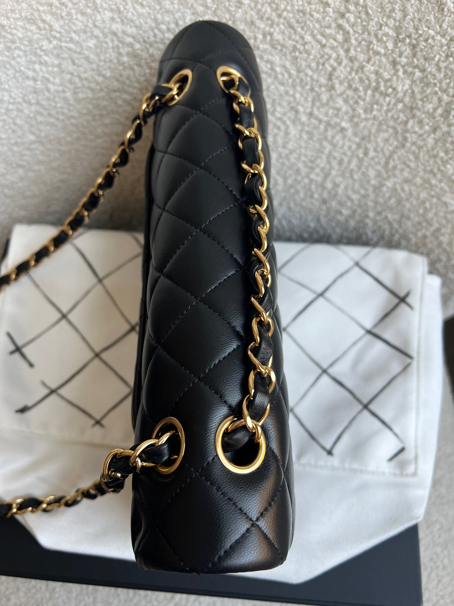 Chanel Medium Classic Flap in Black Lambskin Gold hardware (RRP £9090)