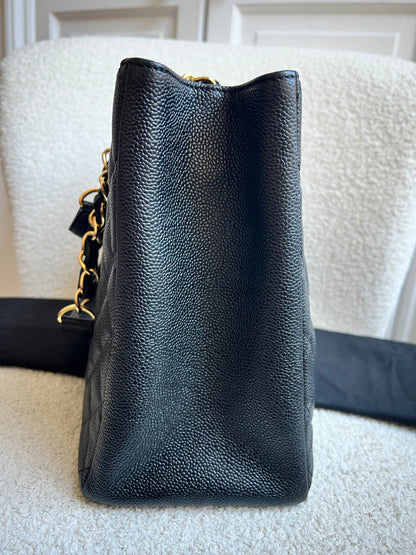 Chanel Black Caviar Grand Shopper Tote Gold Hardware (GST)