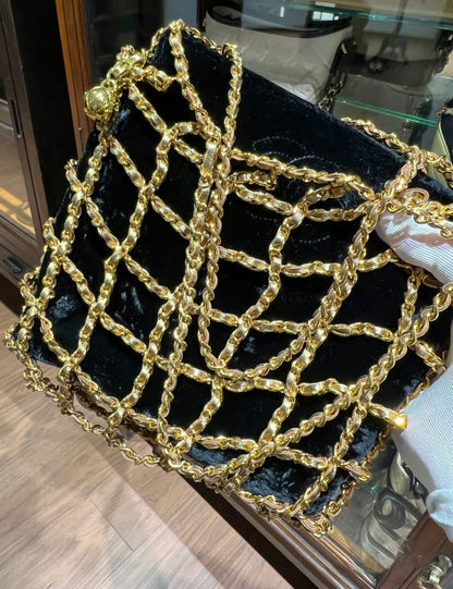 Chanel Timeless Satin Black Clutch