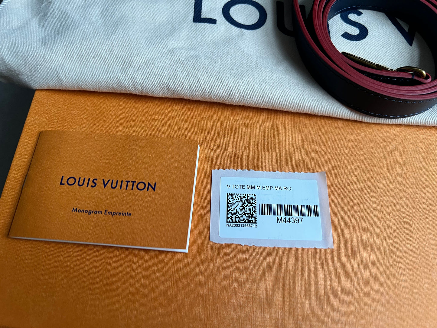 Louis Vuitton V Tote MM Navy Empreinte (RRP £2,390)