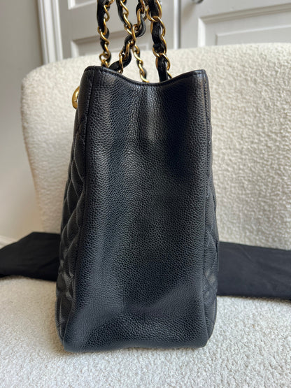 Chanel Black Caviar Grand Shopper Tote Gold Hardware (GST)