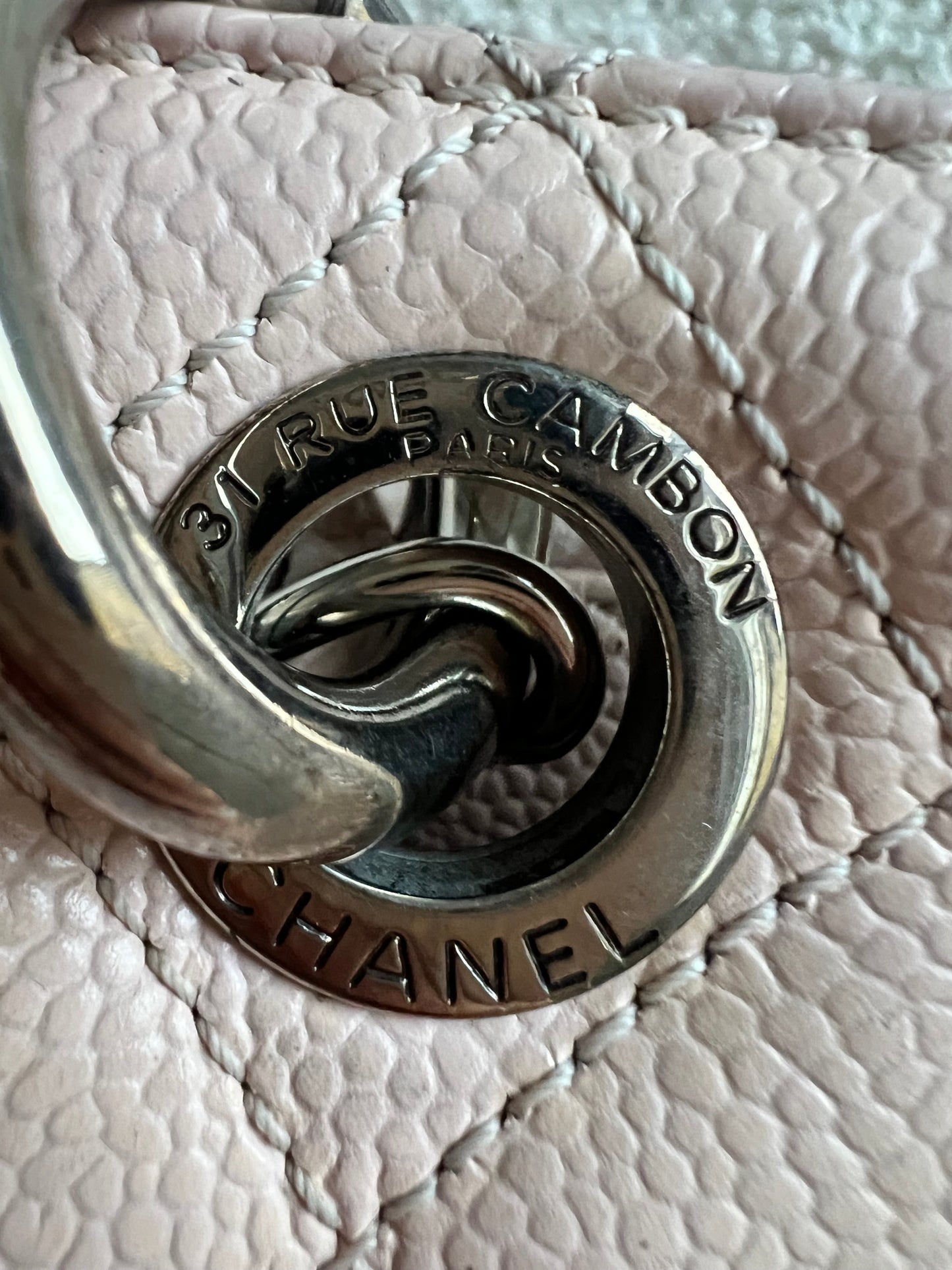 Chanel Light Pink Caviar Grand Shopper Tote with silver hardware (GST)