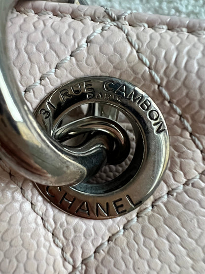 Chanel Light Pink Caviar Grand Shopper Tote with silver hardware (GST)