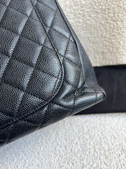 Chanel Black Caviar Grand Shopper Tote (GST) Silver Hardware