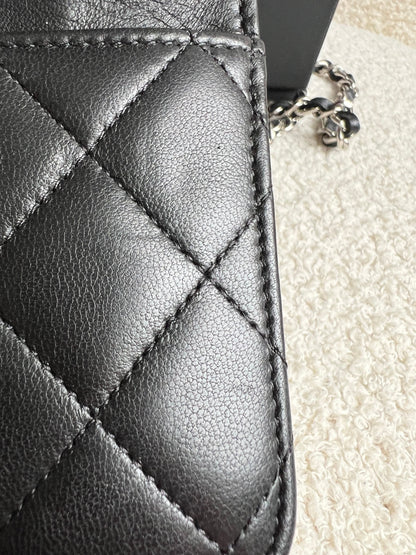 Chanel Wallet on Chain in Black Lambskin Silver Hardware (RRP £2,930)