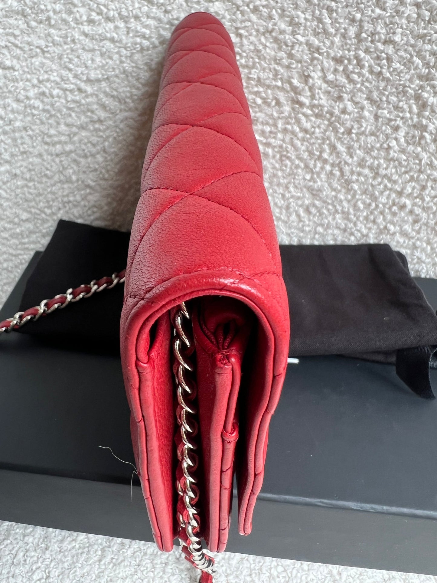 Chanel Red Lambskin Wallet on Chain (RRP £2,930)