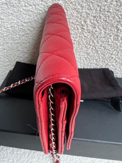 Chanel Red Lambskin Wallet on Chain (RRP £2,930)