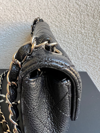 Chanel East West Flap in Black Caviar Silver Hardware