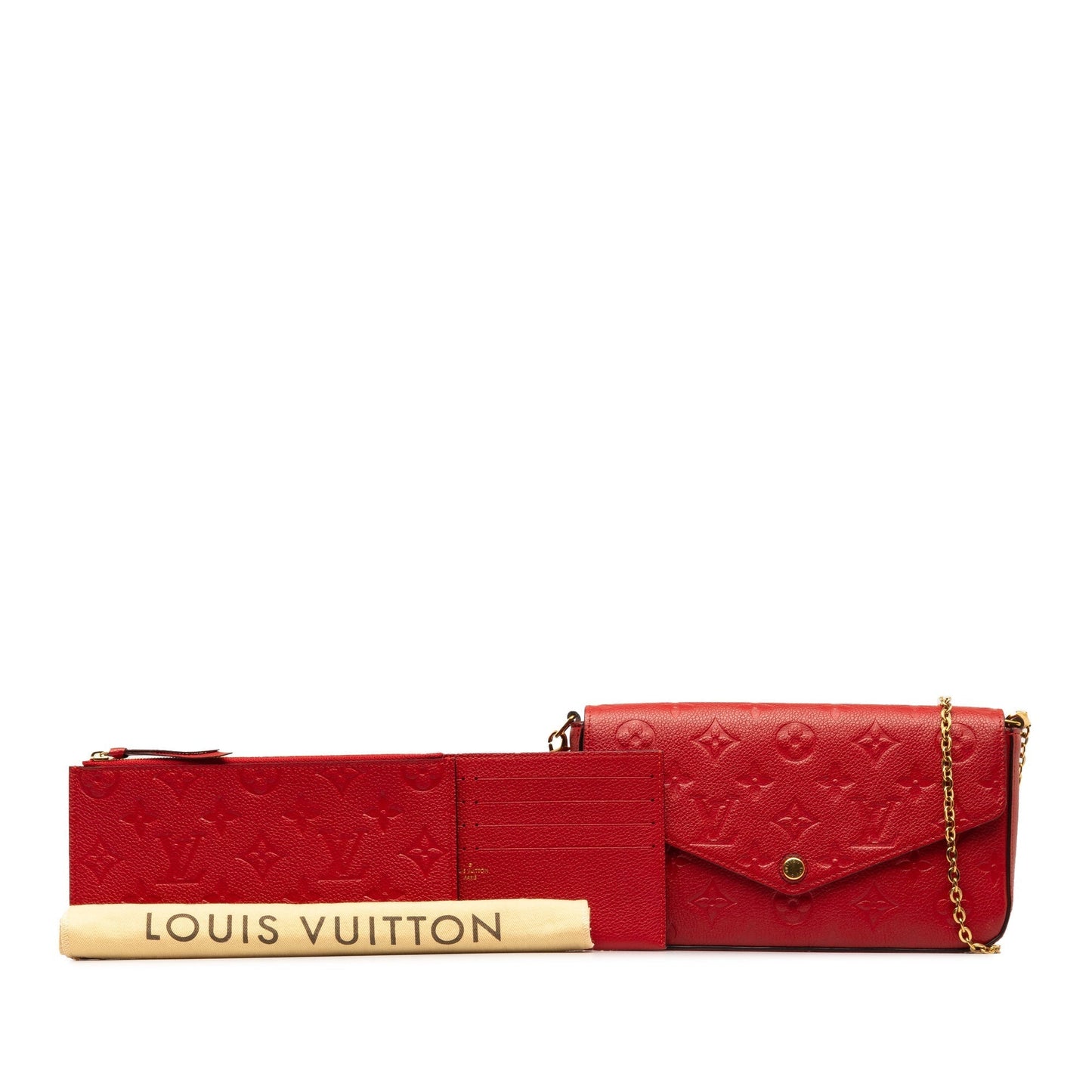 Red Louis Vuitton Monogram Empreinte Pochette Felicie Crossbody Bag