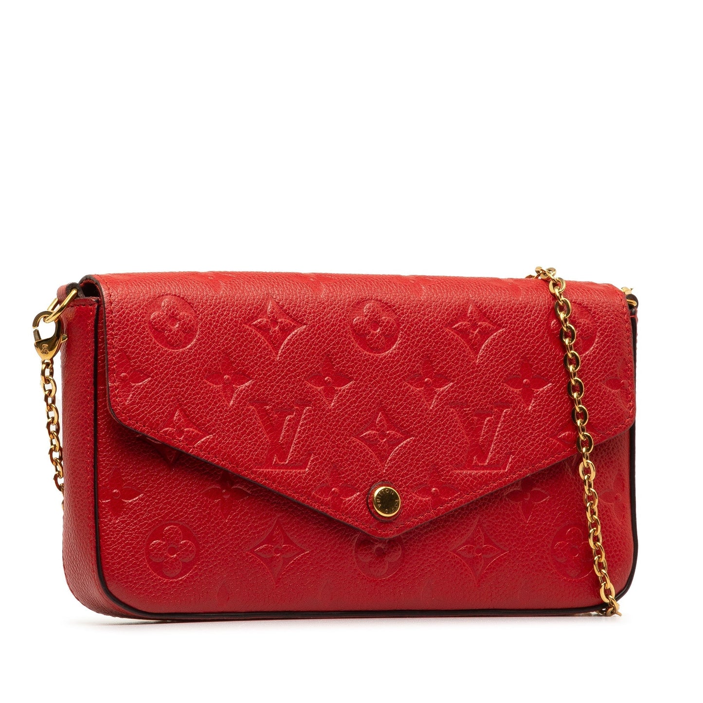 Red Louis Vuitton Monogram Empreinte Pochette Felicie Crossbody Bag