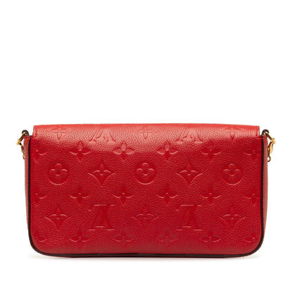 Red Louis Vuitton Monogram Empreinte Pochette Felicie Crossbody Bag