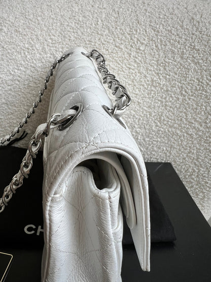 Chanel Medium Classic Flap in White Caviar (RRP £9090)