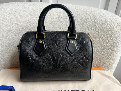 Louis Vuitton Speedy Black Empreinte Bandouliere 20 (RRP £1960)