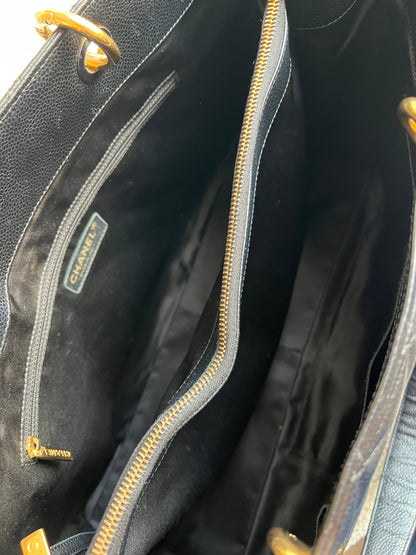 Chanel XL Black Caviar Grand Shopper Tote Gold Hardware (GST)