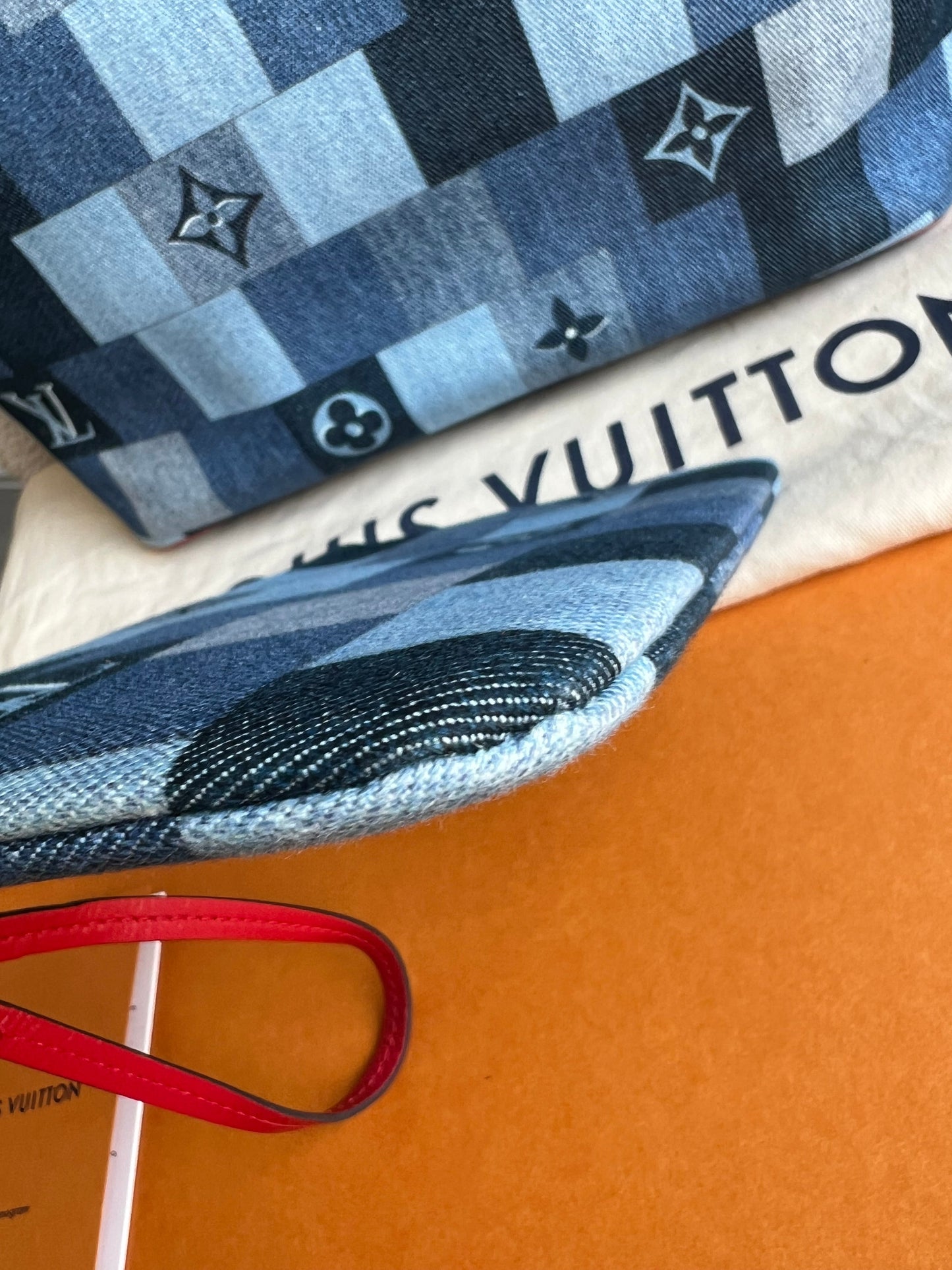 Louis Vuitton Neverfull MM Denim Rouge Patchwork
