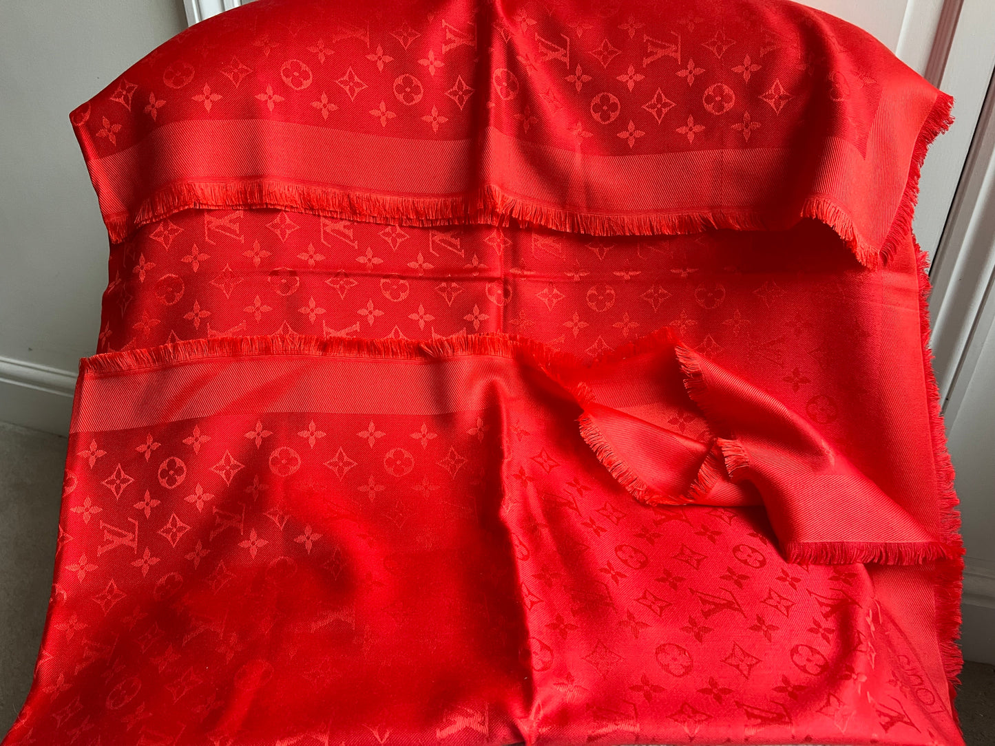 Louis Vuitton Red Monogram Shawl (RRP £475)
