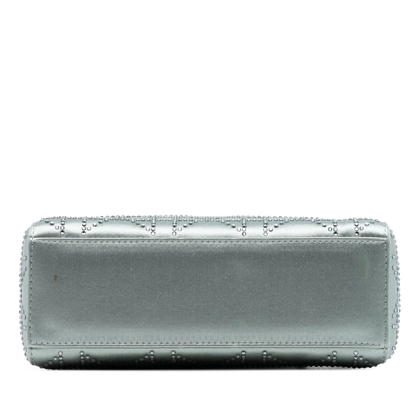 Gray Dior Mini Satin Cannage Strass Crystal Embellished Lady Dior Satchel