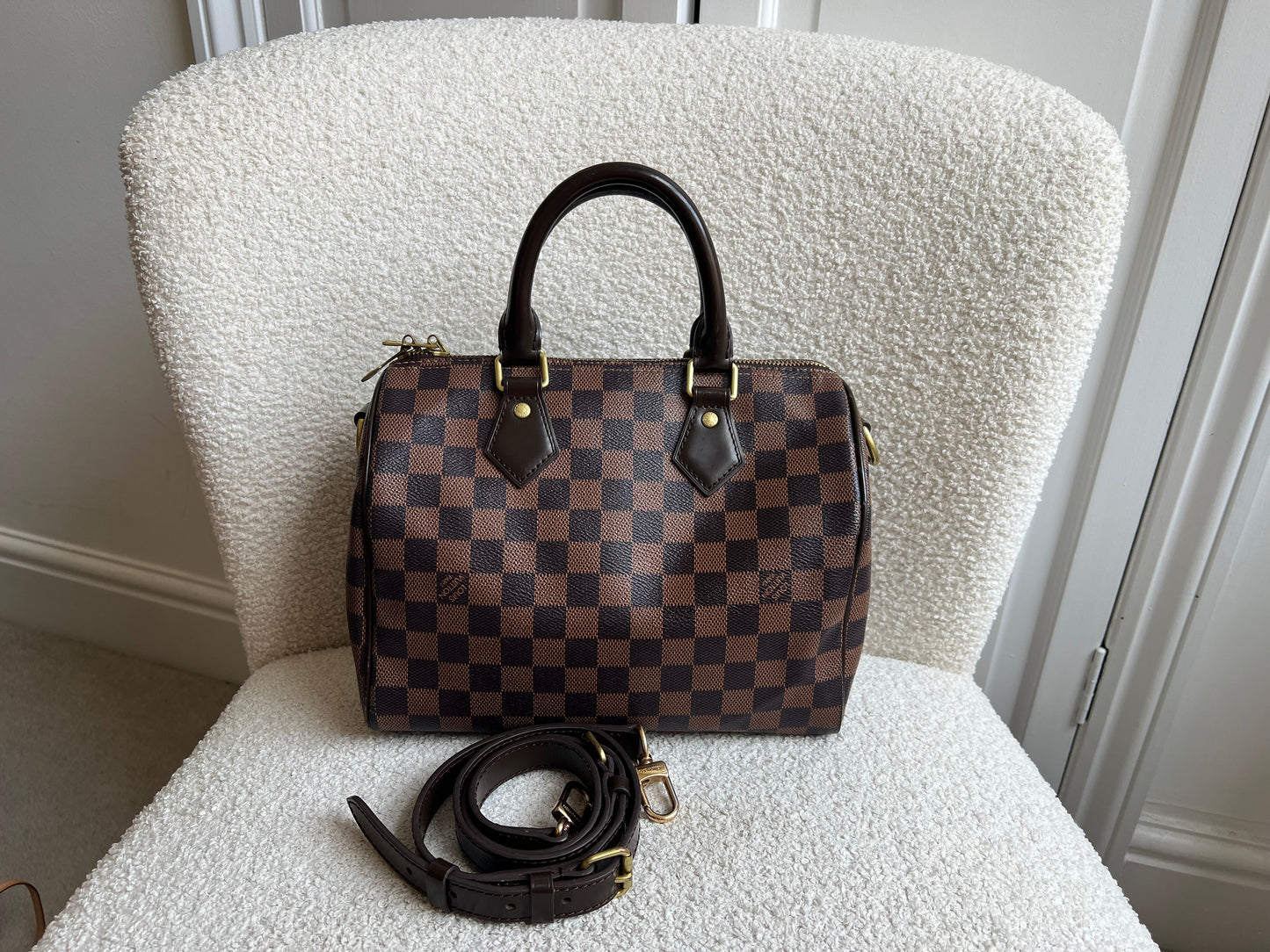 Louis Vuitton Speedy 25 Bandouliere Damier Ebene (RRP £1,440)