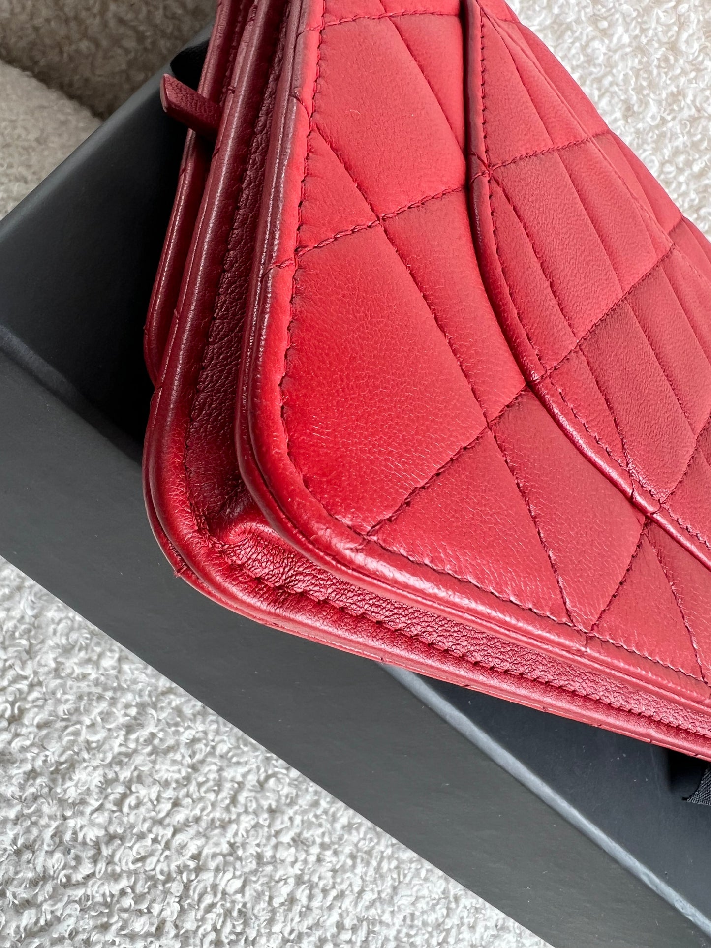 Chanel Red Lambskin Wallet on Chain (RRP £2,930)