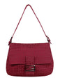 Fendi Red Mini Monogram Zucchino Mama Baguette