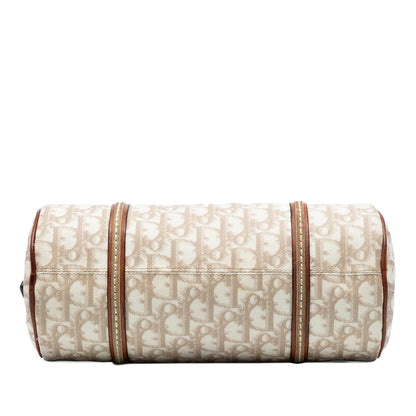Brown Dior Diorissimo Trotter Coated Canvas Romantique Handbag