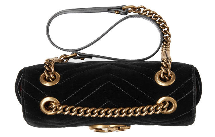 MLB Gucci GG Marmont ClassicG Crossbody Bag Single Shoulder Bag Black 446744-K4D2T-1000