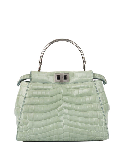Fendi Peekaboo Crocodile Mini Mint Green