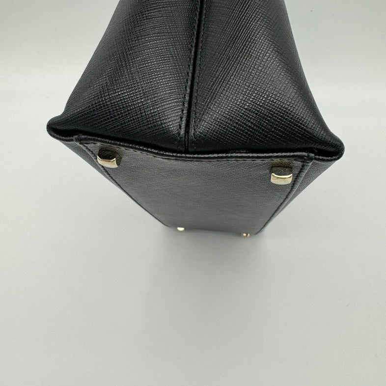 Salvatore Ferragamo Gancini Leather 2Way Hand Bag Black