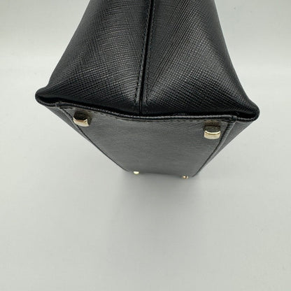 Salvatore Ferragamo Gancini Leather 2Way Hand Bag Black