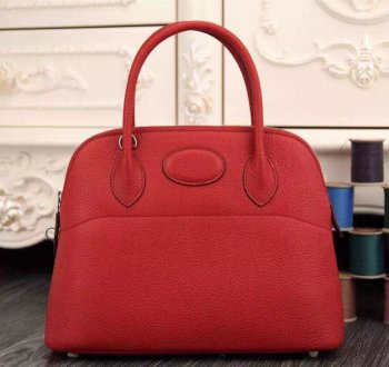 Luxury Hermes Bolide 31Cm Togo Leather Red Bag
